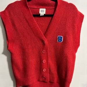 Urban Outfitters BDG Red V-Neck Sweater Vest